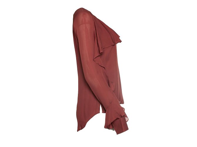 Veronica Beard, Rüschenshirt in Rostfarbe Braun Rot - Ansicht 4