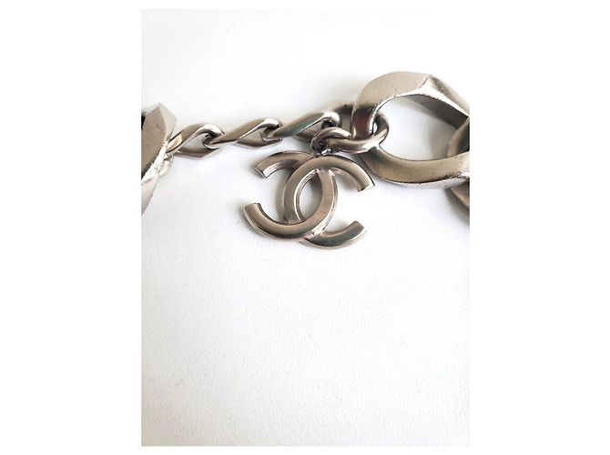 Choker Chanel in metallo argento Silver hardware - vista 3