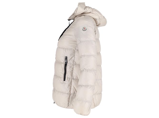 Jaqueta de down acolchoada com zíper Moncler em poliamida bege - vista 2