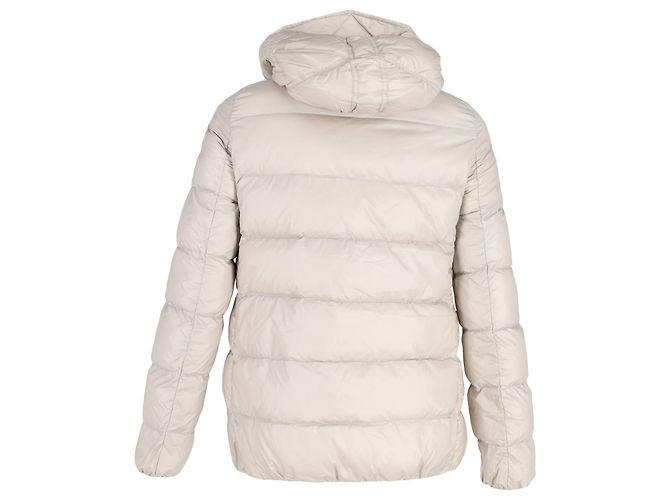 Jaqueta de down acolchoada com zíper Moncler em poliamida bege - vista 3