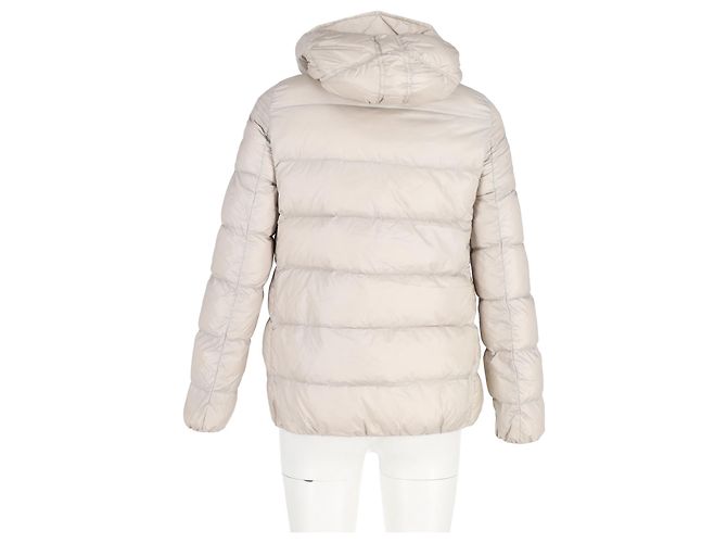 Jaqueta de down acolchoada com zíper Moncler em poliamida bege - vista 6