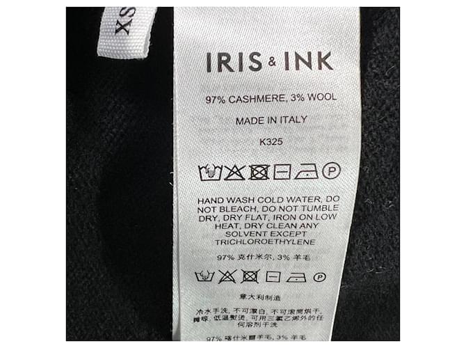 Iris & Ink Pullover mit V-Ausschnitt aus schwarzer Wolle - Ansicht 6