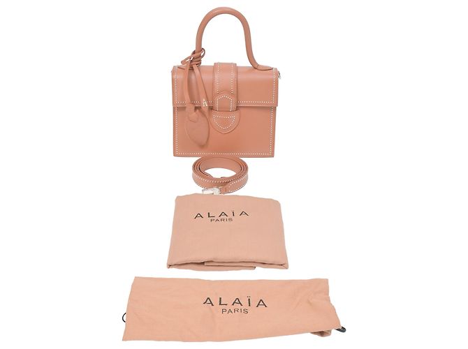 Alaïa Borsa Alaia Leonie in pelle marrone Rosso - vista 7