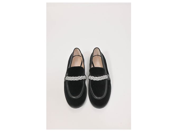 Mocassini a catena impreziositi da cristalli Stuart Weitzman in suede nero - vista 13