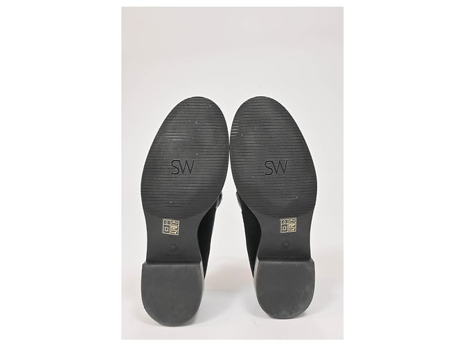 Mocassini a catena impreziositi da cristalli Stuart Weitzman in suede nero - vista 14