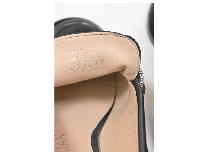 Mocassini a catena impreziositi da cristalli Stuart Weitzman in suede nero - vista 15