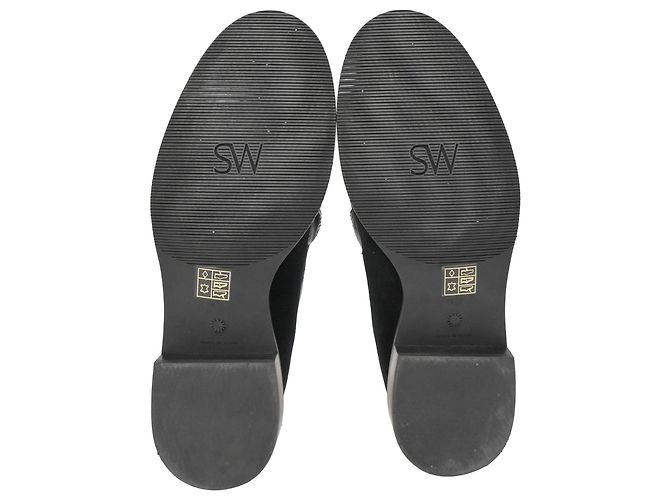Mocassini a catena impreziositi da cristalli Stuart Weitzman in suede nero - vista 6