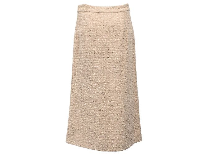 Falda midi de cintura alta Etro en tweed beige - vista 3