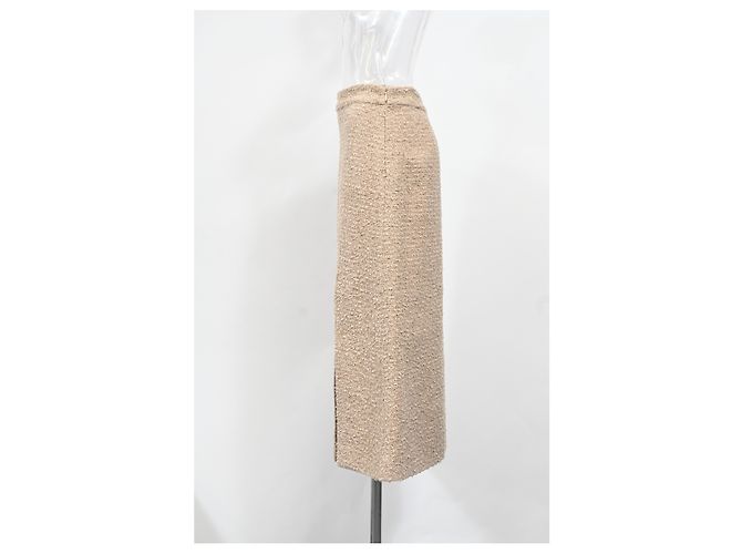 Falda midi de cintura alta Etro en tweed beige - vista 6