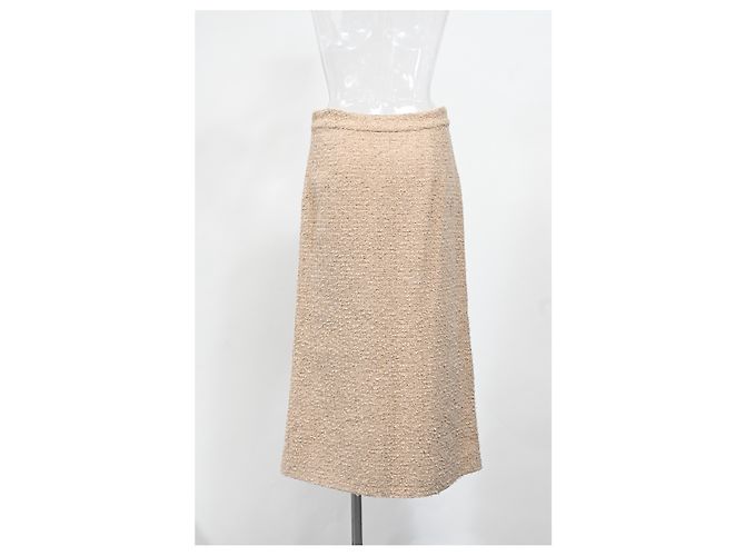 Falda midi de cintura alta Etro en tweed beige - vista 7