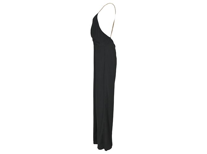 Mono V-Neck con Tirantes de Cadena Ba&Sh en Viscosa Negra Negro - vista 2