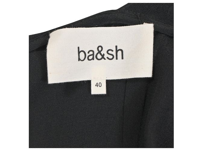 Mono V-Neck con Tirantes de Cadena Ba&Sh en Viscosa Negra Negro - vista 5