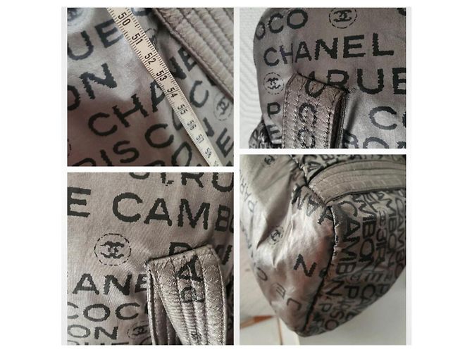Borsa grande Chanel Nero Argento Monogramma - vista 10