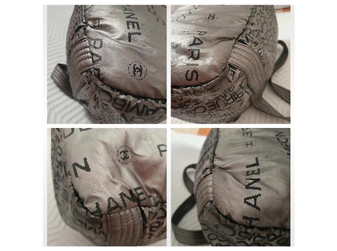 Borsa grande Chanel Nero Argento Monogramma - vista 11