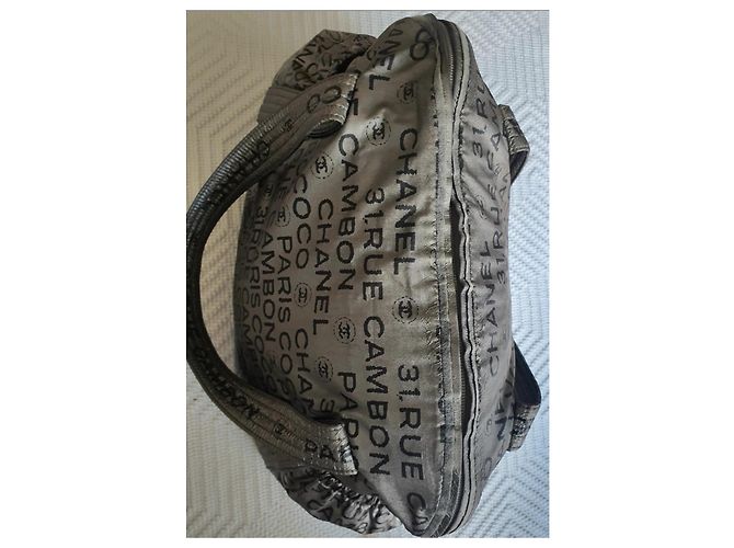 Borsa grande Chanel Nero Argento Monogramma - vista 14