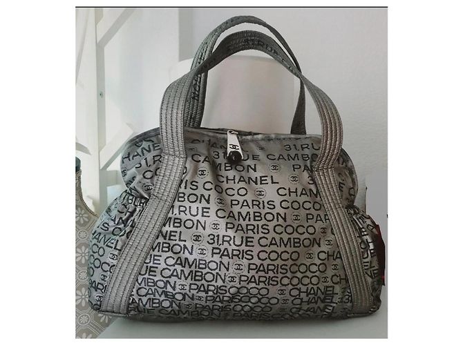 Borsa grande Chanel Nero Argento Monogramma - vista 17