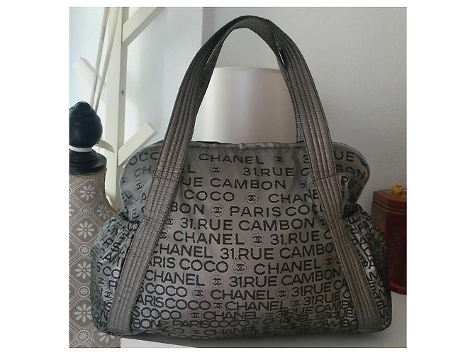 Borsa grande Chanel Nero Argento Monogramma - vista 3