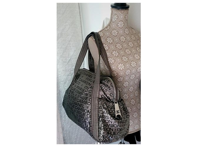 Borsa grande Chanel Nero Argento Monogramma - vista 6