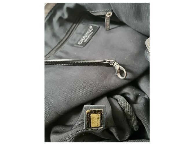 Borsa grande Chanel Nero Argento Monogramma - vista 8