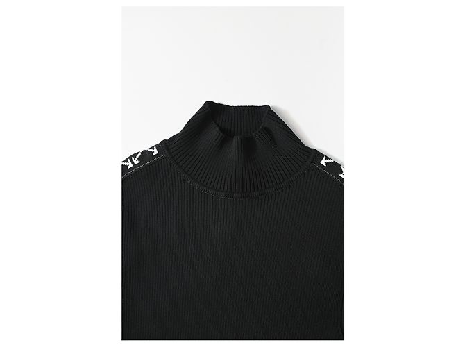 Off White Off-White Bold Arrow Band Turtleneck Top in Black Polyester - view 10