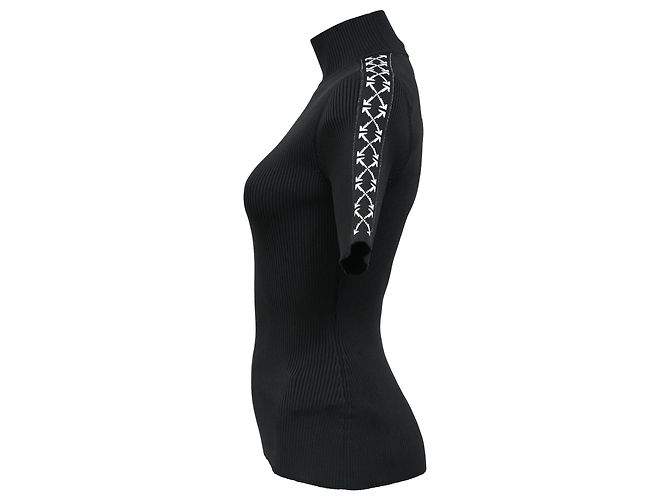 Off White Off-White Bold Arrow Band Turtleneck Top in Black Polyester - view 2
