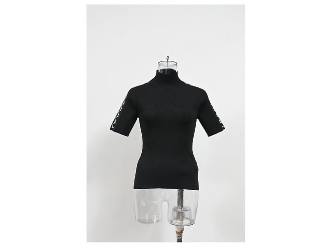 Off White Off-White Bold Arrow Band Turtleneck Top in Black Polyester - view 6