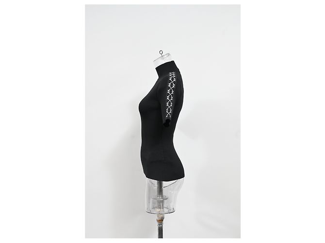 Off White Off-White Bold Arrow Band Turtleneck Top in Black Polyester - view 7