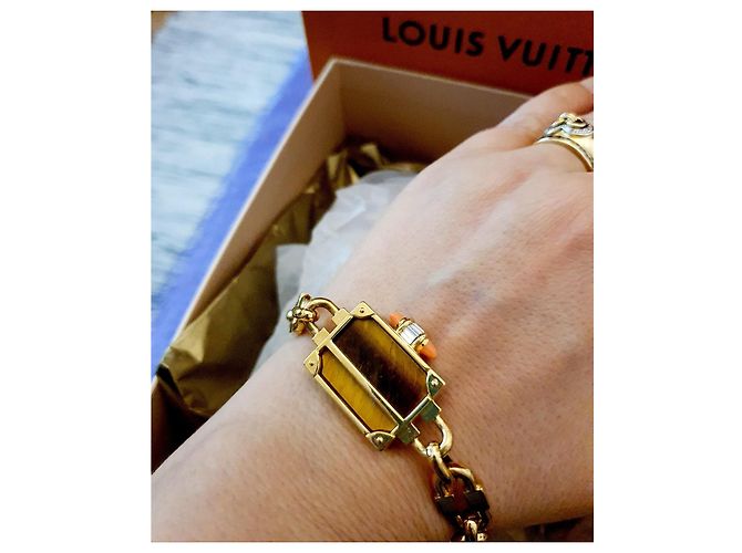 Pulsera Petit Malle Louis Vuitton Dorado Marrón claro - vista 12