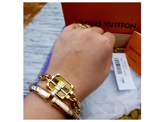 Pulsera Petit Malle Louis Vuitton Dorado Marrón claro - vista 13
