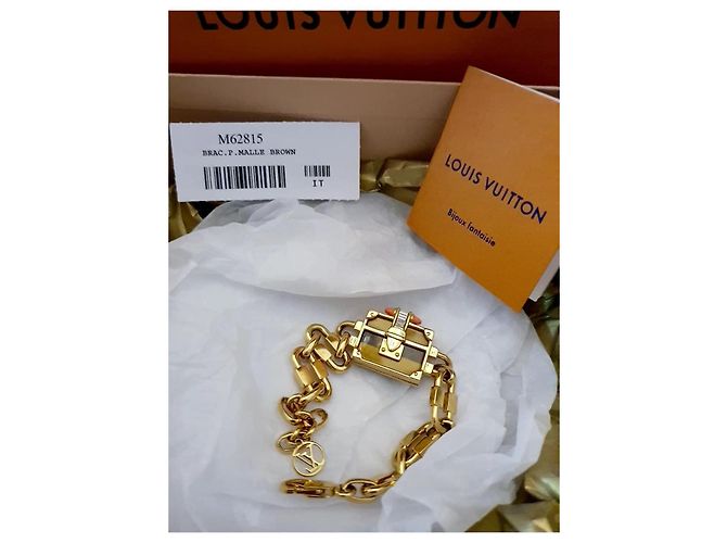 Pulsera Petit Malle Louis Vuitton Dorado Marrón claro - vista 14