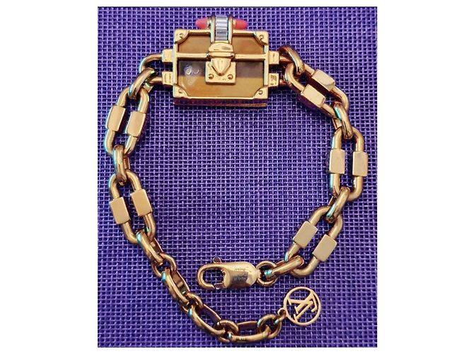 Pulsera Petit Malle Louis Vuitton Dorado Marrón claro - vista 2