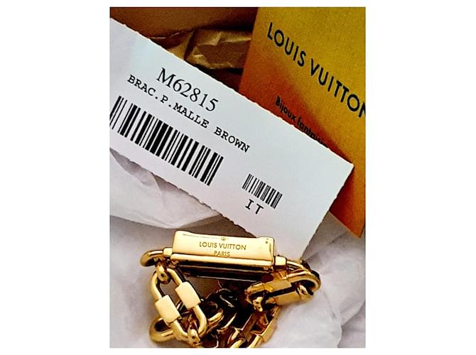 Pulsera Petit Malle Louis Vuitton Dorado Marrón claro - vista 3