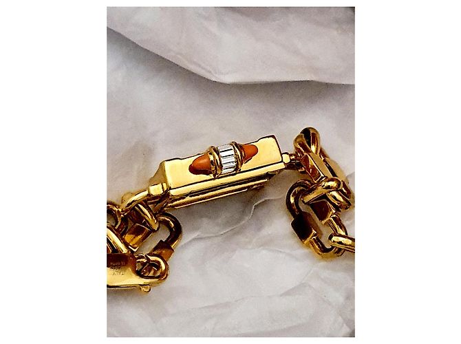 Pulsera Petit Malle Louis Vuitton Dorado Marrón claro - vista 4