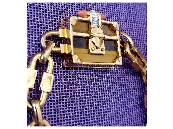 Pulsera Petit Malle Louis Vuitton Dorado Marrón claro - vista 6