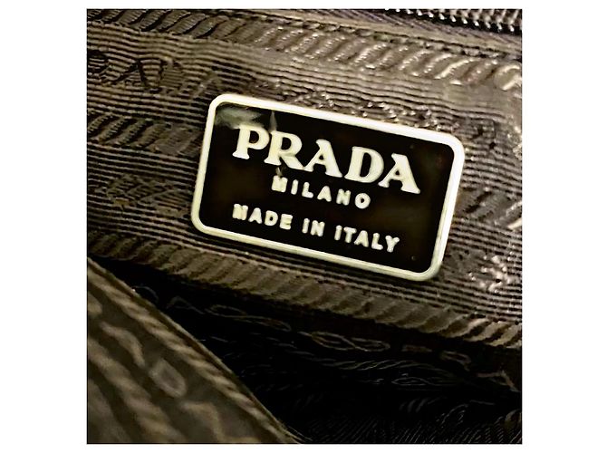 Echtes Prada 99 AW Archive Canvas- und Leder-Brusttasche Mini-Bodybag Grau - Ansicht 7
