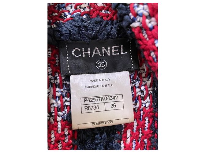 Chanel CC Gripoix Knöpfe Gewebtes Laufstegkleid Mehrfarben - Ansicht 7