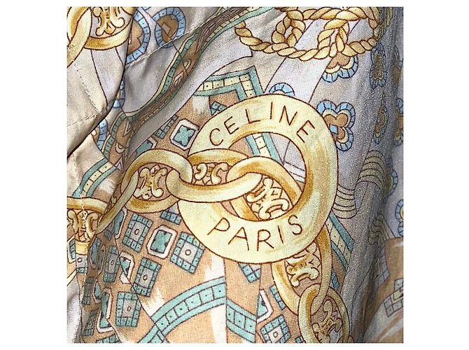 Autre Marque Poncho Vintage Autentico Celine Archive con Catena e Logo Beige - vista 10