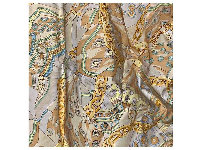 Autre Marque Poncho Vintage Autentico Celine Archive con Catena e Logo Beige - vista 11