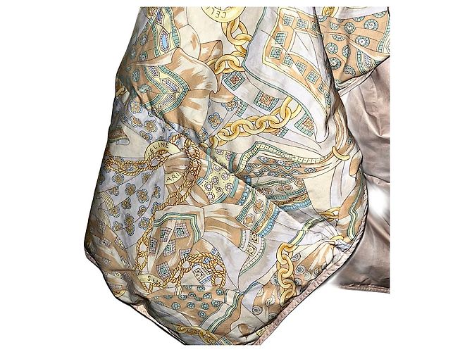 Autre Marque Poncho Vintage Autentico Celine Archive con Catena e Logo Beige - vista 2