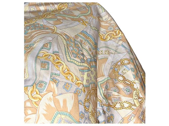Autre Marque Poncho Vintage Autentico Celine Archive con Catena e Logo Beige - vista 3