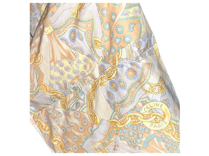 Autre Marque Poncho Vintage Autentico Celine Archive con Catena e Logo Beige - vista 5