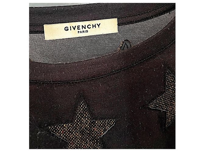 T-shirt Authentic Givenchy 12 AW Riccardo Tisci Nero Uccelli del Paradiso Stelle - vista 3