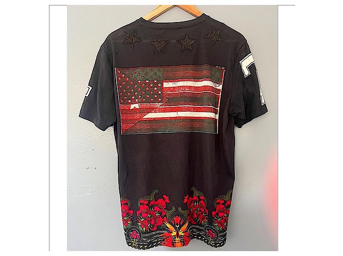 T-shirt Authentic Givenchy 12 AW Riccardo Tisci Nero Uccelli del Paradiso Stelle - vista 6