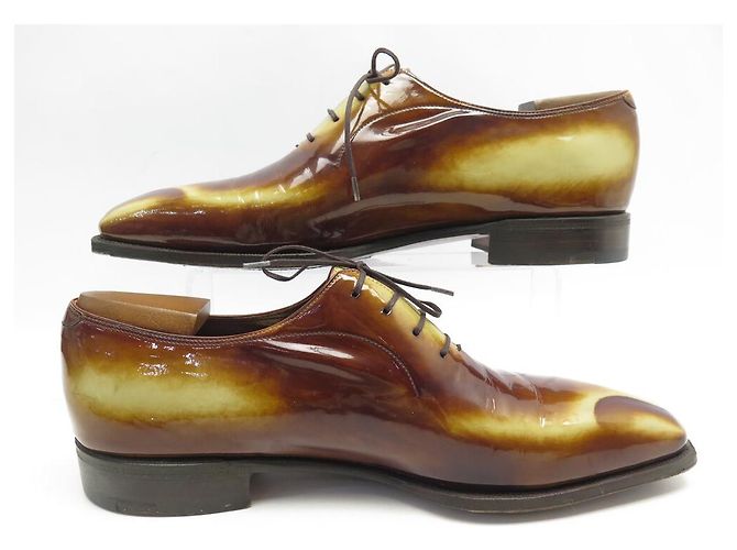 NOVE SCARPE CORTHAY CASANOVA 11 44 OXFORD CUOIO PATINATO MARRONE - vista 2