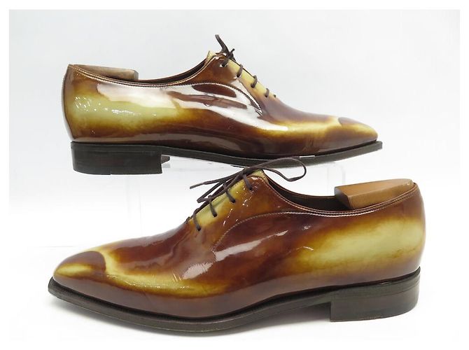 NOVE SCARPE CORTHAY CASANOVA 11 44 OXFORD CUOIO PATINATO MARRONE - vista 3