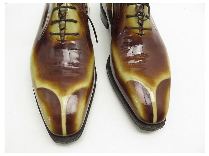 NOVE SCARPE CORTHAY CASANOVA 11 44 OXFORD CUOIO PATINATO MARRONE - vista 4