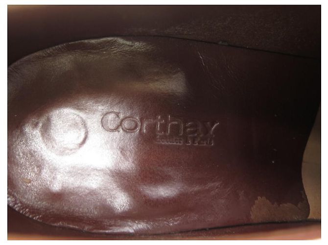 NOVE SCARPE CORTHAY CASANOVA 11 44 OXFORD CUOIO PATINATO MARRONE - vista 7