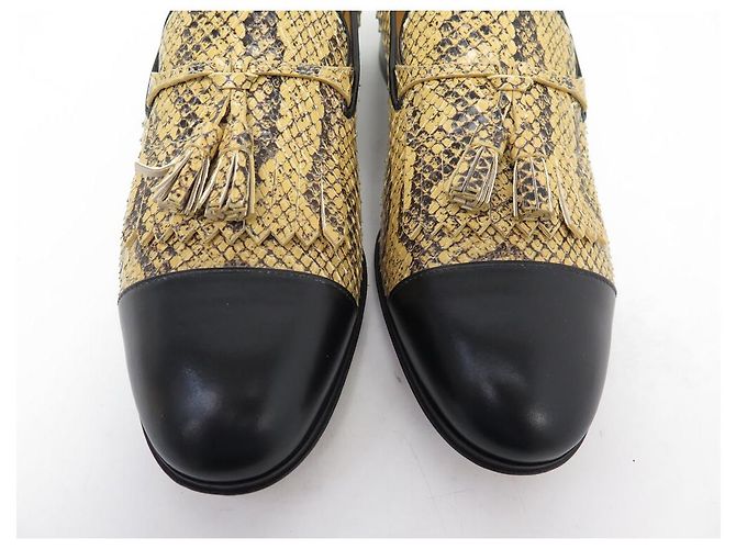 NEUF CHAUSSURES GUCCI 725804 MOCASSINS A PAMPILLES PYTHON 7.5 41.5 LOAFERS - vue 4