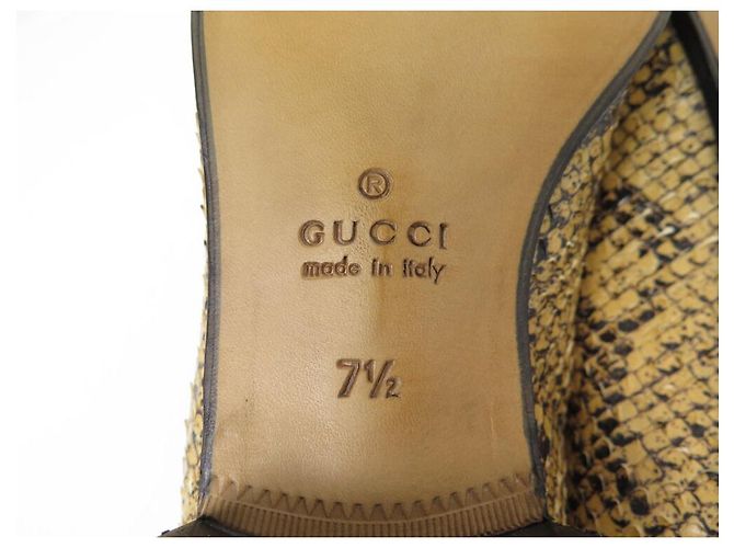 NEUF CHAUSSURES GUCCI 725804 MOCASSINS A PAMPILLES PYTHON 7.5 41.5 LOAFERS - vue 7