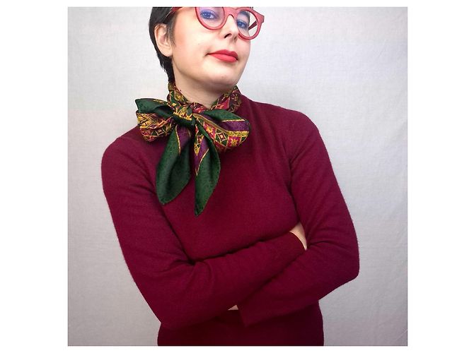 Yves Saint Laurent Sciarpa boho YSL vintage degli anni '80 Multicolore - vista 8